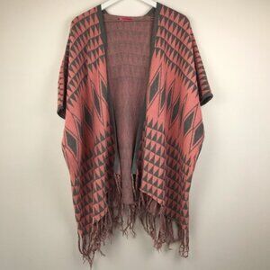 Pinklicious Pink & Grey Poncho Sleeve Cardigan